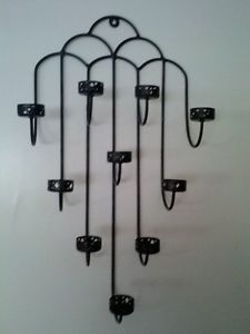 Partylite Wall Sconce Black Metal 10 Candle Votive Holder RARE Party Lite