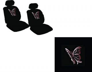11pc Set Butterfly Purple Girly Car Seat Cover Steering Wheel Air Freshener