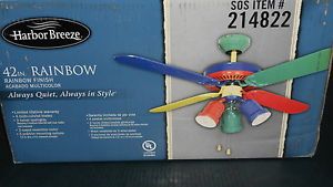 New RARE Harbor Breeze Rainbow Ceiling Fan 42 inch with Light Kit Brand New