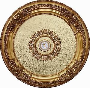 40" Quality Ceiling Medallion Gold Large Borders Gold Center 