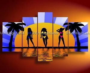 New Modern Abstract Oil Paintings Painting Canvas Wall Art Deco Set Zumba Dance