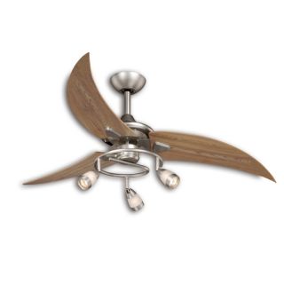 New 48 inch Ceiling Fan and Light Kit Brushed Nickel 3 Pine Blades Aireryder