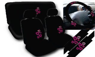 Love Heart Pink Seat Covers Set Car SUV Truck Van