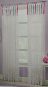 Set 2 Panels Sheers 118 x 84"Satin Tab Window Curtains Drapes Country Pink Girls