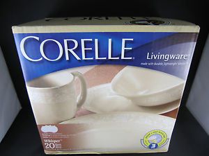 New Corelle Whisper Corning Livingware Plates Bowls Lids Mugs Box Set Dinnerware