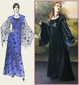 Loose Fit Floor Length Gown Fitted Vest Gothic Vampire Costume Sewing Pattern