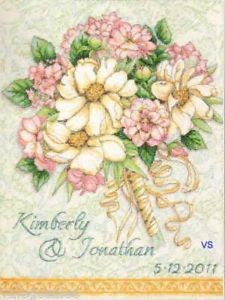 Dimensions Gold Counted Cross Stitch Kit 11" x 14" Wedding Record Bouquet 35275