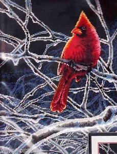 Dimensions Counted Cross Stitch Kit 11" x 14" Ice Cardinal 70 35292 Sale