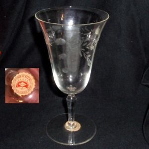 Very RARE Occupied Japan Crystal Clear Glass Stemware with Etched Designs