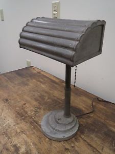 Vintage Aluminum Art Deco Machine Age Desk Lamp Works