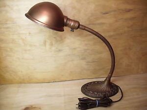 Vintage Greist Art Deco GOOSE Neck Industrial Desk Lamp Possibly Original