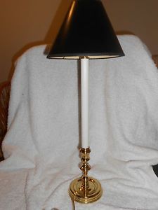 Vintage Baldwin Brass Electric Table Lamp Desk Candlesticks Candle Holder RARE