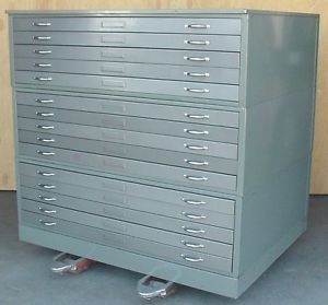 15 Drawer Flat File Engineering Drawing Blue Print Large Storage Cabinet