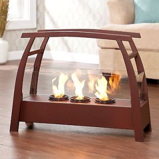 Rustic Red Portable Indoor Outdoor Gel Fuel Fireplace