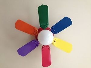 Home Trends 30" Hugger Ceiling Fan Rainbow Colored Blades