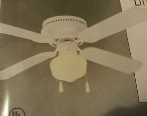 Hampton Bay Littleton 42" White Natural Reversible Blade Ceiling Fan 270614