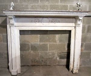 Nice Antique Victorian Fireplace Mantel Ornate Architectural Salvage