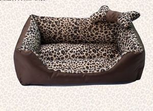 Welcomed Washable Pet Nest Kennel Fashion Square Leopard Print Dog House God Bed
