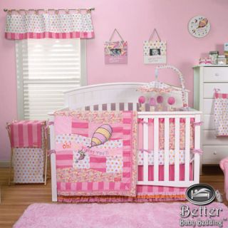 Trend Lab Baby Girl Pink Yellow Dr Seuss Balloon Crib Nursery Quilt Bedding Set