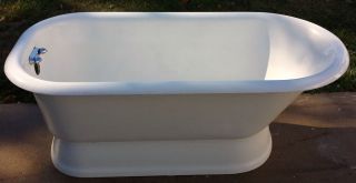Vintage Antique Kohler Cast Iron Pedestal Bath Tub Made USA on 11 13 1924