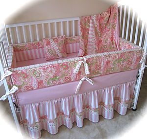 Gypsy Watermelon Baby Crib Bedding Set Pink Green New