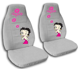 Cute Set Betty Boop Front Car Seat Covers Silver More Colors Rear Bench Avbl
