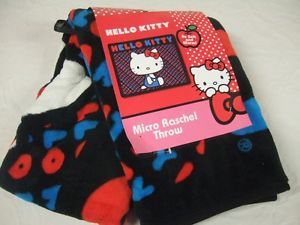 Cute New Hello Kitty Bow 48"X60" Throw Blanket Plush Fleece Throw Blanket Anime