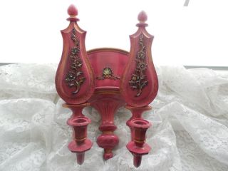 Lot 3 Shabby Candle Holder Wall Sconce Chic Pocket Shelf Romantic Girl Fun Rose