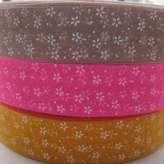 6Y 1" Mix Color Print Flower Organza Ribbon Bow DIY Craft Wedding Supply JOR026