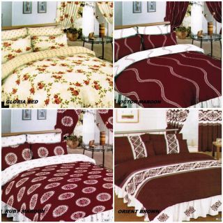 Bumper Set Including Complete Bedding Set with 66x72 Curtains English Style