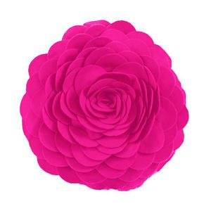 Eva's Fleurs de Jardon Fuchsia Hot Pink Decorative Throw Pillow 13" Round New