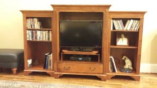 Ethan Allen Country Crossings Entertainment Center and with Two Bookshelves