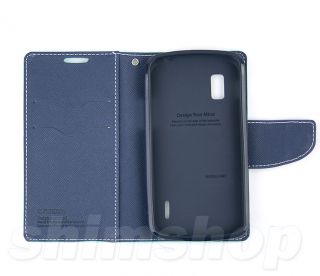 LG Google Nexus 4 E960 Mercury TPU Jelly Gel Leather Flip Wallet Book Case Cover