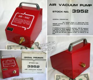 Central Pneumatic Air Vacuum Pump 3952 A C Air Conditioning RC Plane Bagging