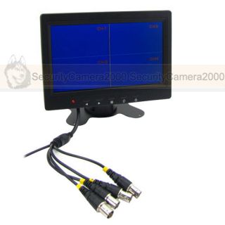 7 inch LCD Monitor 4 CH Real Time Video Quad Processor for CCTV Security System