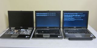 Lot of 3 Dell Latitude D620 Core Duo T2300E T5500 1 66GHz 1GB Laptop