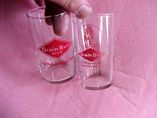 B33 Pair Grain Belt Vintage Chaser Beer Glasses Perfect Brewing Water Taste 4" H