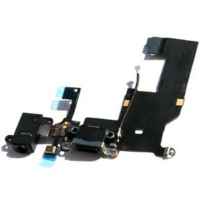 New Headphone Audio Charger Charging Data USB Port Flex Cable iPhone 5 5g Black