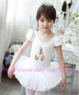 Pink White Black Toddler Dance Leotard Ballet Tutu Skirt Dress Size 3 8 Yrs