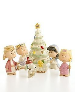 Lenox Nativity Peanuts The Christmas Pageant Snoopy Charlie Brown Figurines New
