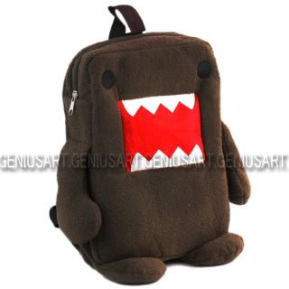 Domo Kun Figure Plush Soft Cartoon Cute Backpack School Shoulder Bag Brown New