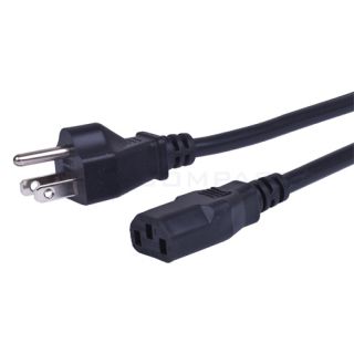 Black 15 Feet NEMA 5 15P to IEC 60320 C13 10A 125V 18AWG 3c SJT Power Cord Cable