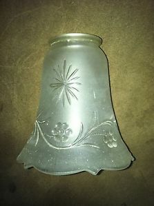 Antique Vintage Victorian Era Chandelier 1 Frosted Glass Lamp Light Shade