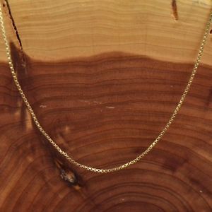 Sterling Silver 1mm Gold Plate Box Chain 5 3G Necklace 23 5" Mens OJ607