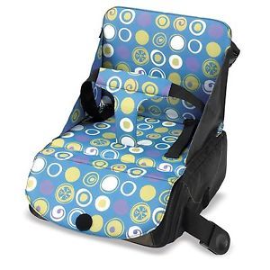 Munchkin Travel Booster Seat Portable High Chair Blue Green Circles New NIP