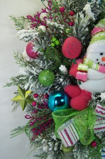 Christmas Winter Wreath Snowman Star Ornament Door Wall Decor