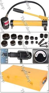 10 Ton Hydraulic Metal Hole Punch Press Driver Kit Tool