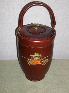 Vintage Leather Fire Fighter Bucket Brass Eagle Papeete Antique Fire Engine