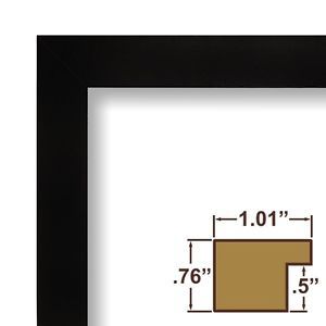 1 01" Wide Smooth Flat Black Picture Frames Poster Frames Wall Decor 80786704