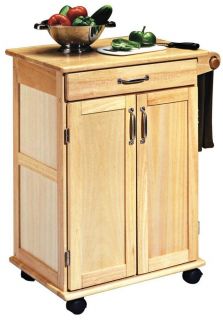 New Home Styles Dainty Wooden Kitchen Island Cart Kitchen Utility Cart